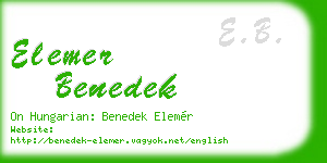 elemer benedek business card